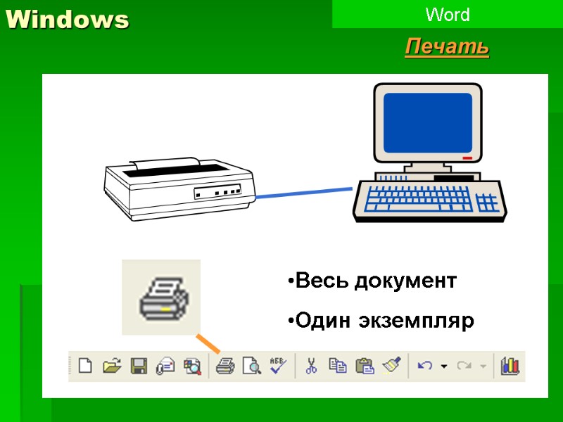 Windows Word Печать Весь документ Один экземпляр